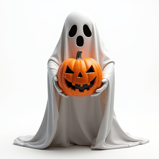 Ghost holding a pumpkin